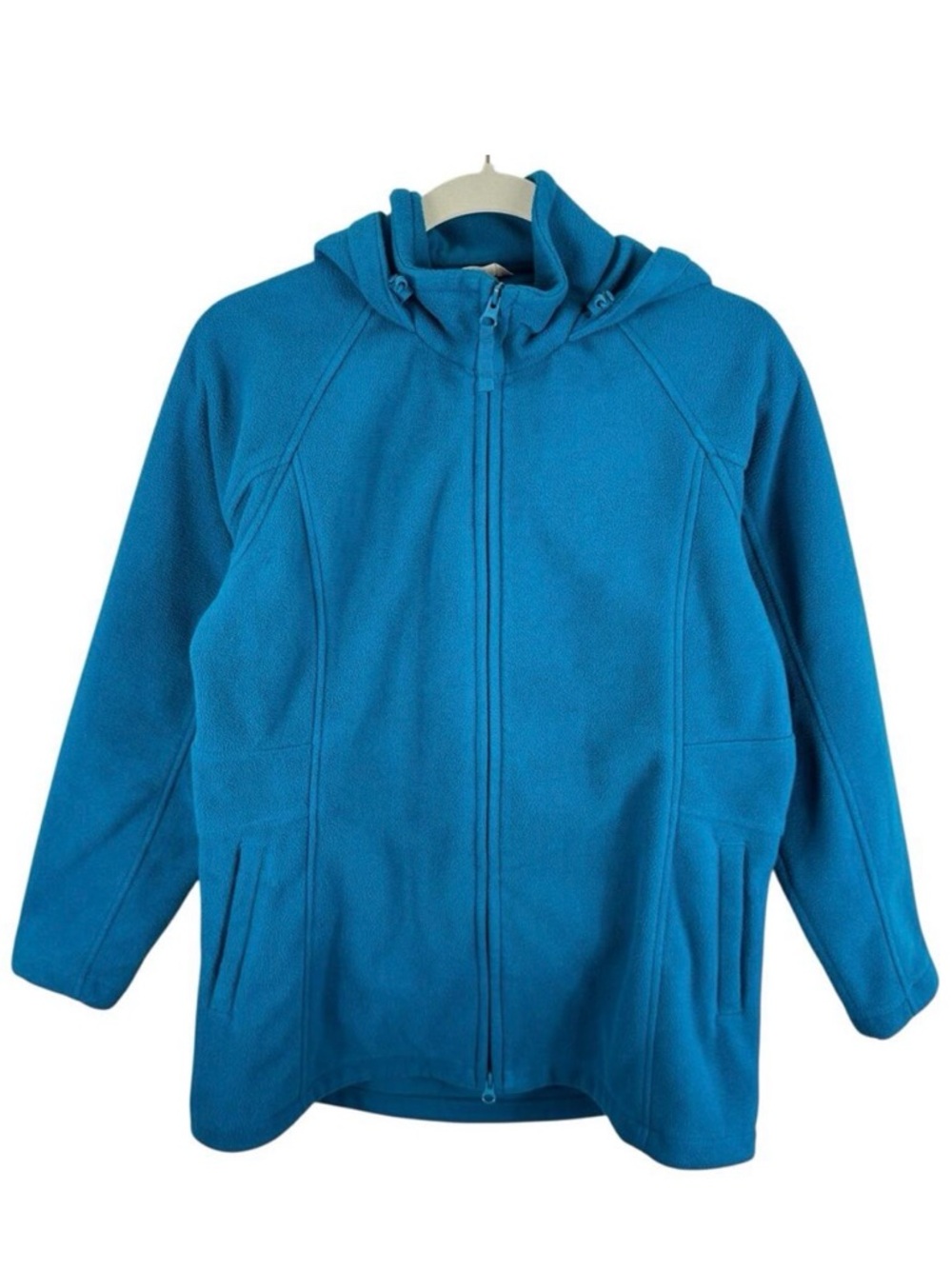 Duluth Trading Co. Shoreline Blue Teal Fleece Full Double Zipper Hooded Jacket S